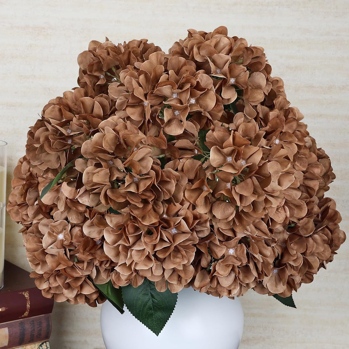 Dusty Blue Hydrangea Artificial Flowers Bulk - 6 PCS Large 54 Heads