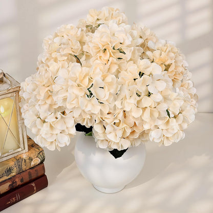 Dusty Blue Hydrangea Artificial Flowers Bulk - 6 PCS Large 54 Heads