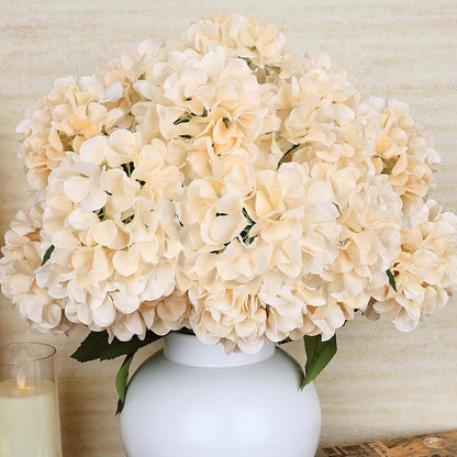 Dusty Blue Hydrangea Artificial Flowers Bulk - 6 PCS Large 54 Heads