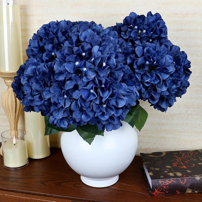 Dusty Blue Hydrangea Artificial Flowers Bulk - 6 PCS Large 54 Heads
