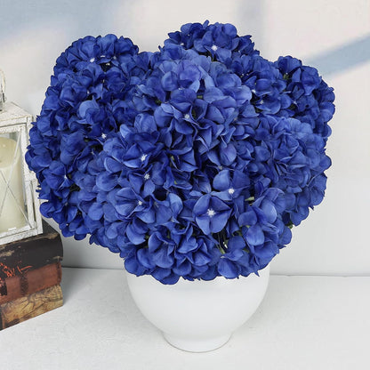 Dusty Blue Hydrangea Artificial Flowers Bulk - 6 PCS Large 54 Heads