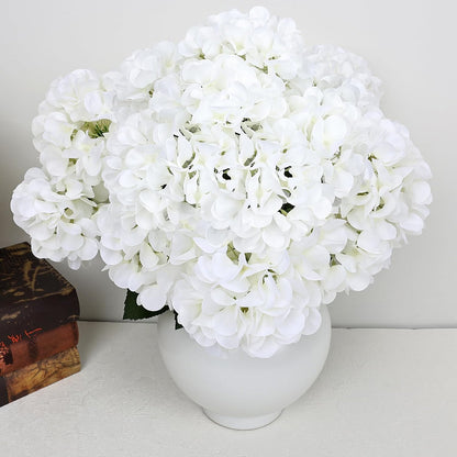 Dusty Blue Hydrangea Artificial Flowers Bulk - 6 PCS Large 54 Heads