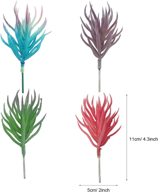 21 PCS Artificial Succulent Plants, Blue Fake Succulent, Unpotted Faux Succulent Assortment in Flocked Blue in Different Type for Birthday Home Decor Indoor Wall Garden DIY