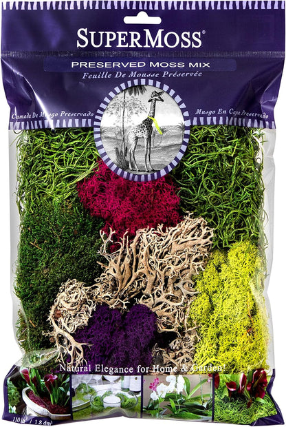 (23309) Moss Mix – Premium Decorative Moss for Crafts, Terrariums, Wedding & Table Décor, 80.75 Cubic inches (Approx. 2 oz), Halloween
