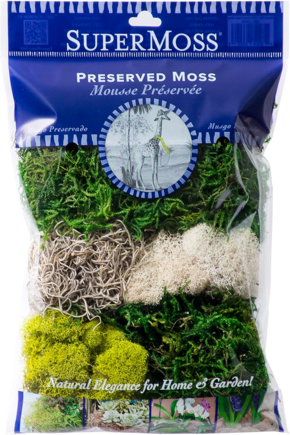 (23309) Moss Mix – Premium Decorative Moss for Crafts, Terrariums, Wedding & Table Décor, 80.75 Cubic inches (Approx. 2 oz), Halloween