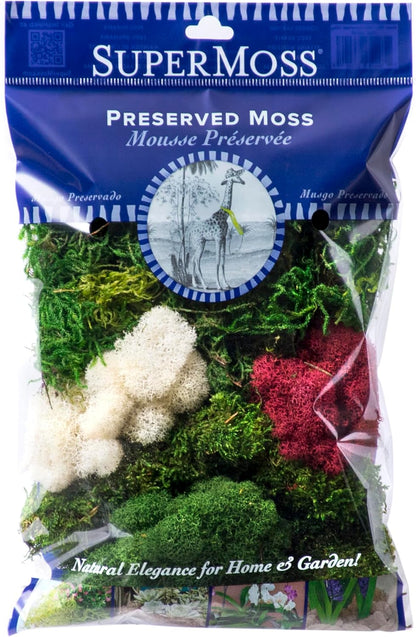 (23309) Moss Mix – Premium Decorative Moss for Crafts, Terrariums, Wedding & Table Décor, 80.75 Cubic inches (Approx. 2 oz), Halloween