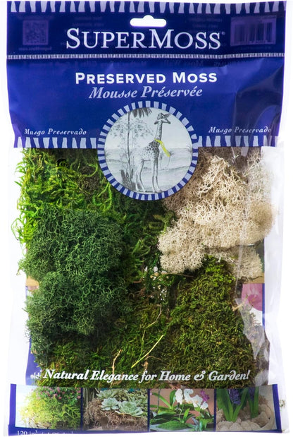 (23309) Moss Mix – Premium Decorative Moss for Crafts, Terrariums, Wedding & Table Décor, 80.75 Cubic inches (Approx. 2 oz), Halloween