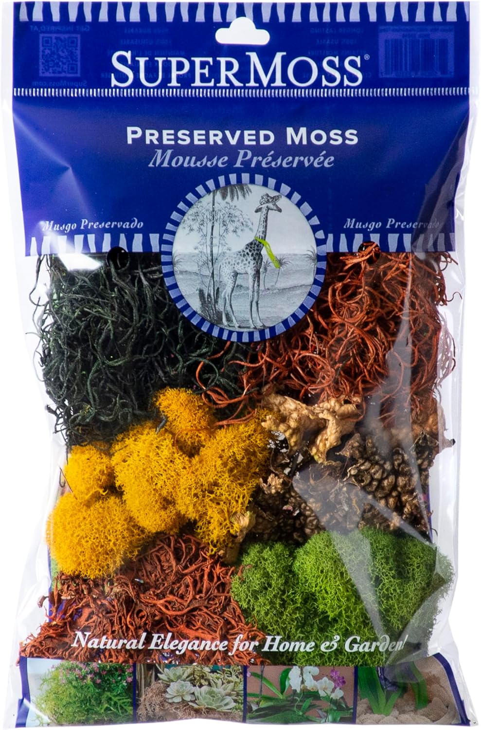 (23309) Moss Mix – Premium Decorative Moss for Crafts, Terrariums, Wedding & Table Décor, 80.75 Cubic inches (Approx. 2 oz), Halloween