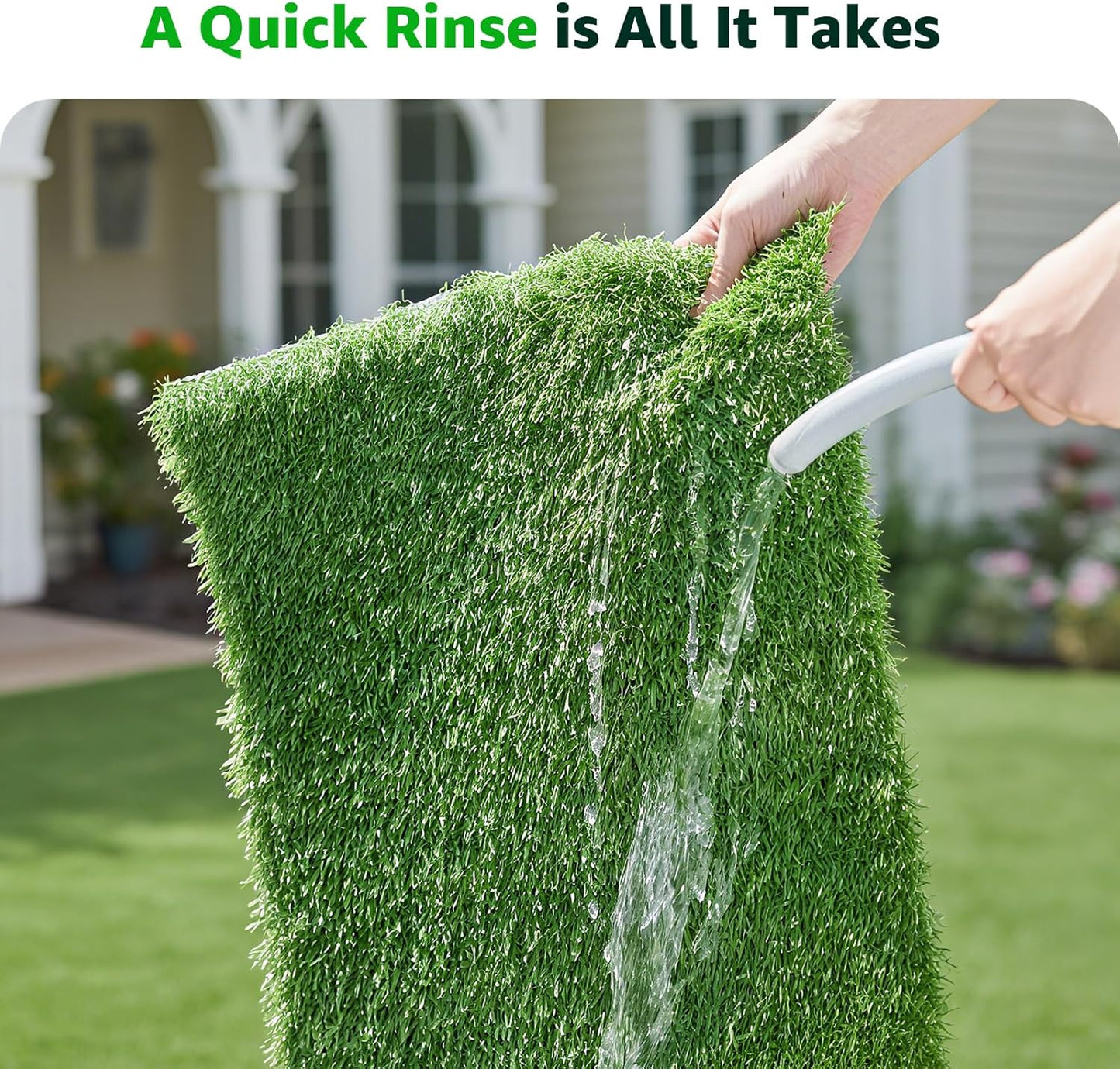 Replacement Artificial Grass Pee Pads for Dogs Potty Training to Pee & Poop | Faster Drainage, Washable, Easy to Clean & Dry Fake Grass for Puppy Pets, Protect Floor Furnitures of Apartment Balcony Patio