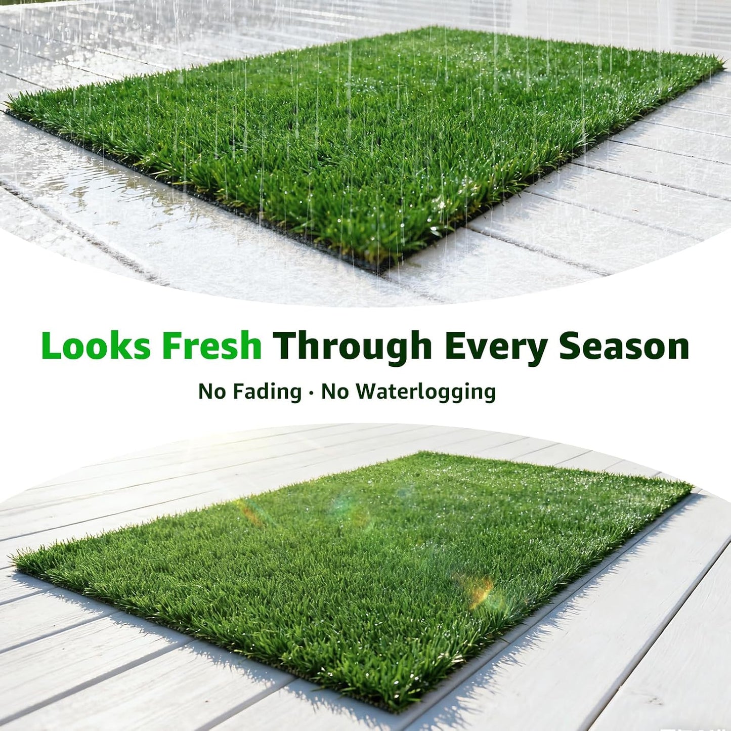 Replacement Artificial Grass Pee Pads for Dogs Potty Training to Pee & Poop | Faster Drainage, Washable, Easy to Clean & Dry Fake Grass for Puppy Pets, Protect Floor Furnitures of Apartment Balcony Patio