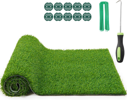 Artificial Grass Fake Turf Grass Outdoor Indoor with Drainage Holes, 3x5FT