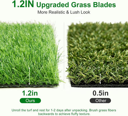 Artificial Grass Fake Turf Grass Outdoor Indoor with Drainage Holes, 3x5FT