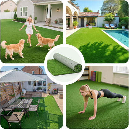 Artificial Grass Fake Turf Grass Outdoor Indoor with Drainage Holes, 3x5FT