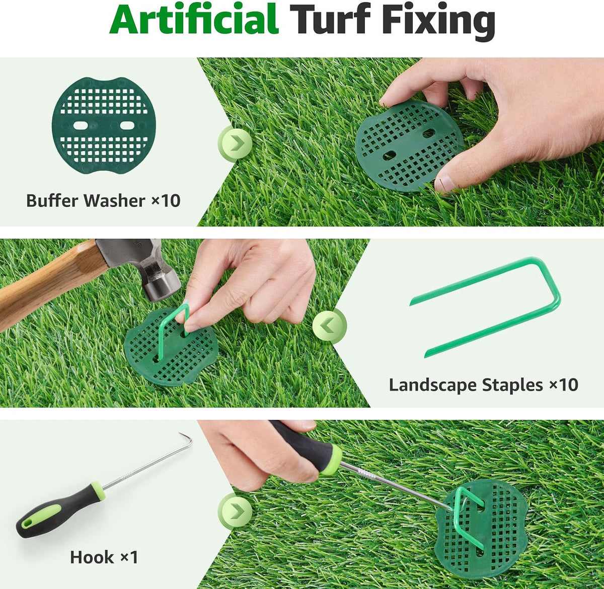 Artificial Grass Fake Turf Grass Outdoor Indoor with Drainage Holes, 3x5FT