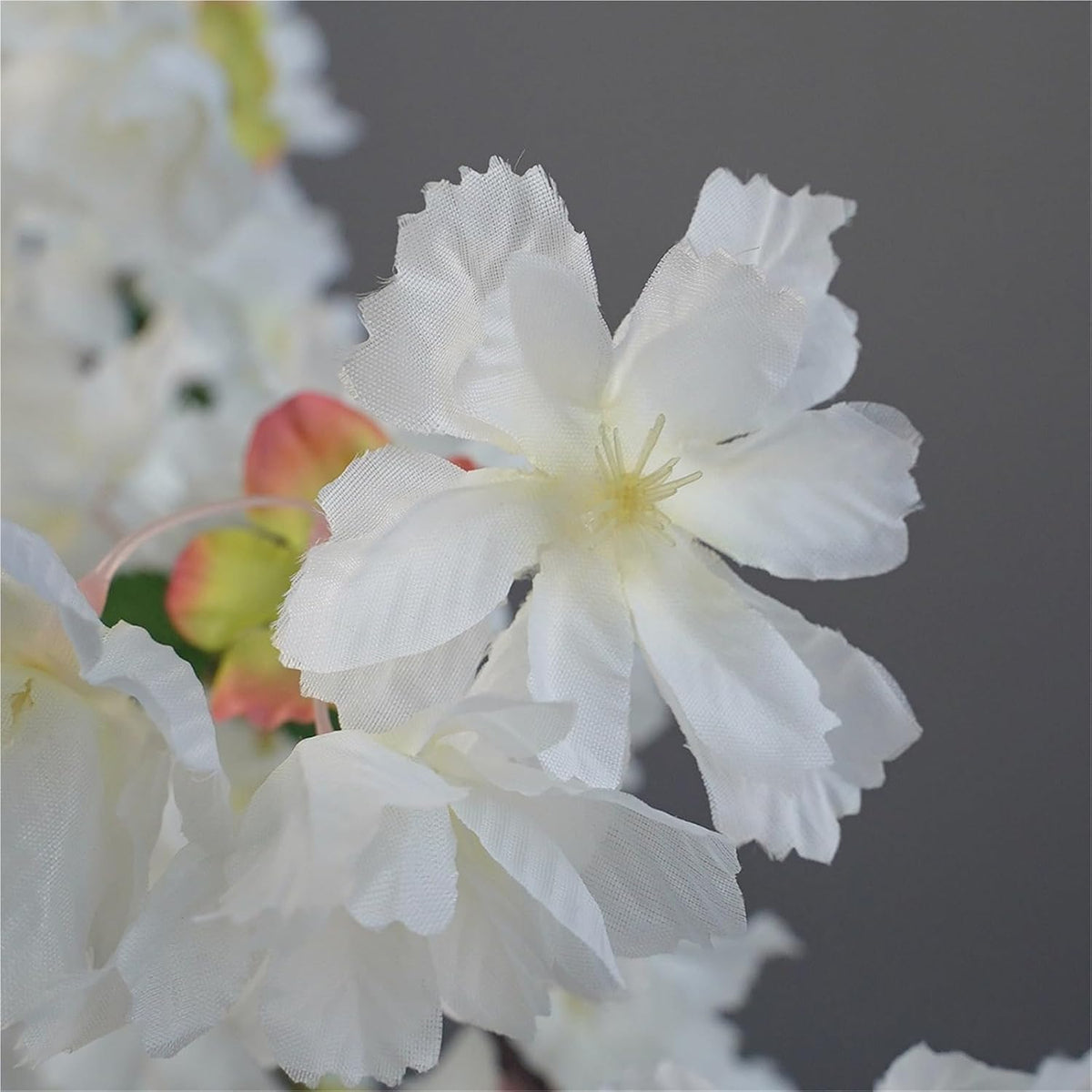 2Pcs 35.8In Artificial Peach Blossom Branches,4Fork Silk Cherry Plum Flower
