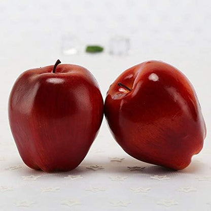 Artificial Lifelike Simulation Apples Decorative Red Fruit for Home House Kitchen Thanksgiving Christmas Party Decoration, 3 Pack