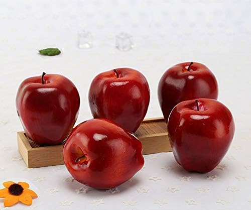 Artificial Lifelike Simulation Apples Decorative Red Fruit for Home House Kitchen Thanksgiving Christmas Party Decoration, 3 Pack