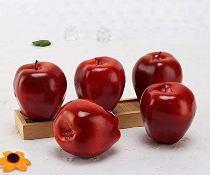 Artificial Lifelike Simulation Apples Decorative Red Fruit for Home House Kitchen Thanksgiving Christmas Party Decoration, 3 Pack
