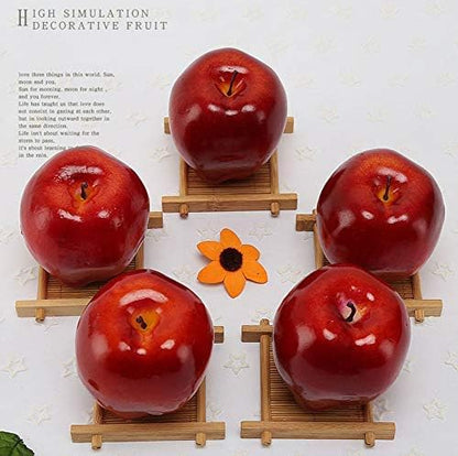 Artificial Lifelike Simulation Apples Decorative Red Fruit for Home House Kitchen Thanksgiving Christmas Party Decoration, 3 Pack