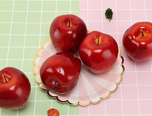 Artificial Lifelike Simulation Apples Decorative Red Fruit for Home House Kitchen Thanksgiving Christmas Party Decoration, 3 Pack