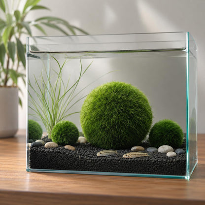 Artificial Moss Balls for Aquarium, Fake Moss Ball Decorative Rocks, Green Moss Covered Stones for Fish Tank Decor, Terrarium, Fairy Garden, Floral Arrangements (Extra Large 6 pcs)
