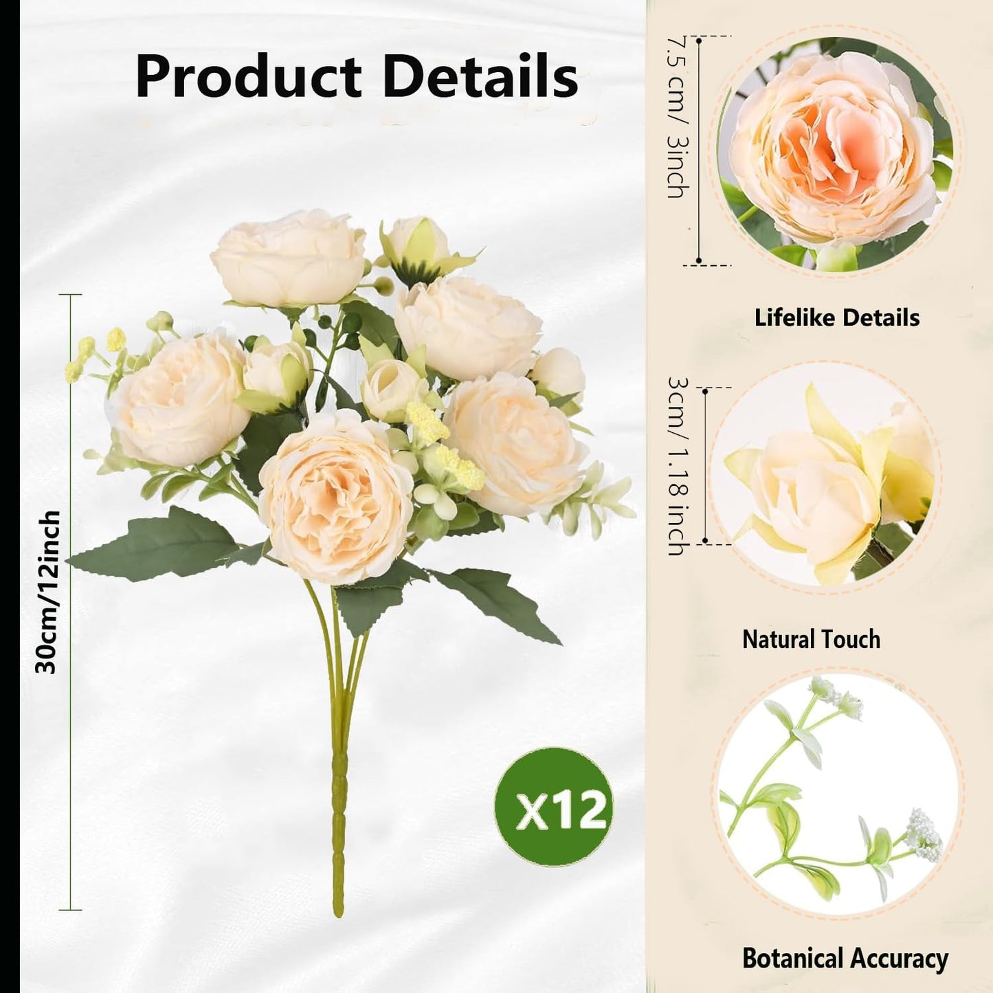 peonies artificial flowers 12 Bundles pink flowers bouquet, Lifelike Silk Fake Peonies with Stems for Home Table Centerpieces, Wedding, Party & DIY Bridal Floral Arrangements (Rose red + pink)