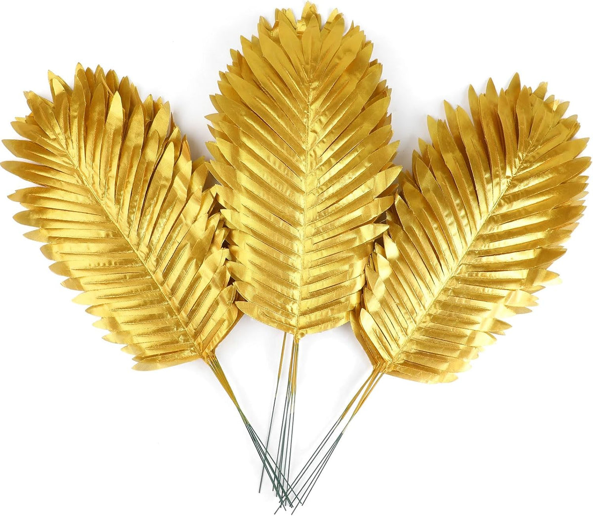 Artificial Palm Leaves, Faux Large Palm Fronds Fake Tropical Plant Simulation Safari Leaves with Stems for Home Hawaiian Luau Party Jungle Beach Theme Party Decoration