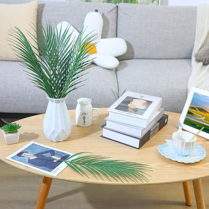 Artificial Palm Leaves, Faux Large Palm Fronds Fake Tropical Plant Simulation Safari Leaves with Stems for Home Hawaiian Luau Party Jungle Beach Theme Party Decoration