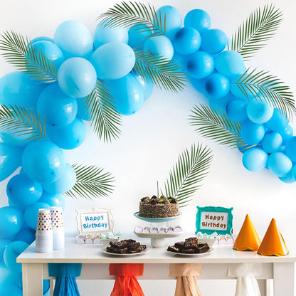 Artificial Palm Leaves, Faux Large Palm Fronds Fake Tropical Plant Simulation Safari Leaves with Stems for Home Hawaiian Luau Party Jungle Beach Theme Party Decoration