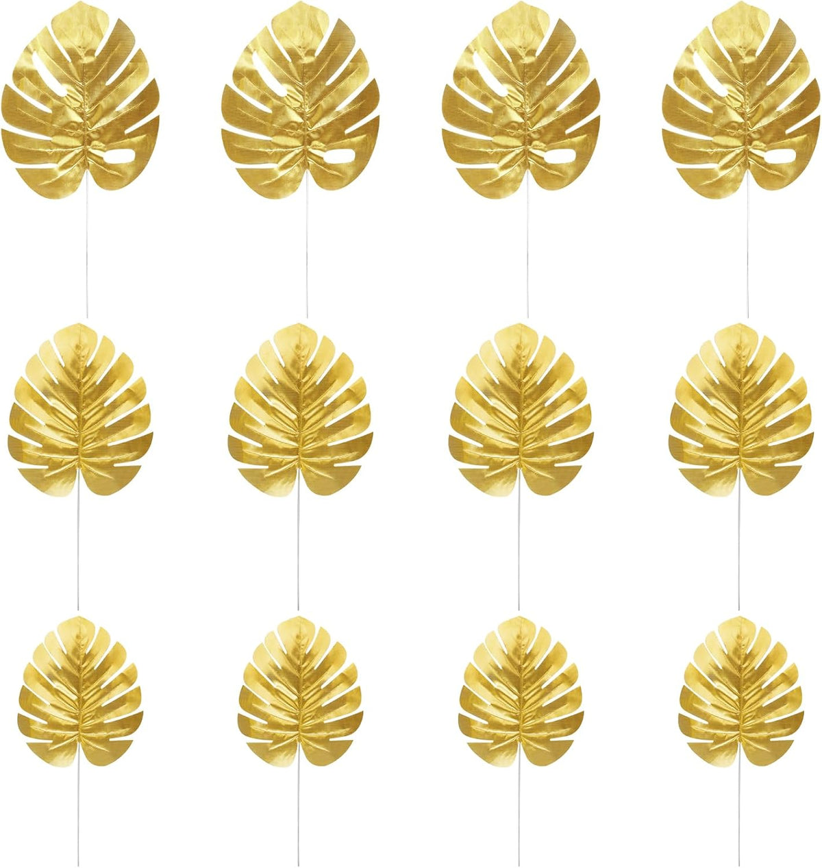 Artificial Palm Leaves, Faux Large Palm Fronds Fake Tropical Plant Simulation Safari Leaves with Stems for Home Hawaiian Luau Party Jungle Beach Theme Party Decoration