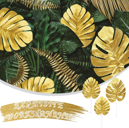 Artificial Palm Leaves, Faux Large Palm Fronds Fake Tropical Plant Simulation Safari Leaves with Stems for Home Hawaiian Luau Party Jungle Beach Theme Party Decoration