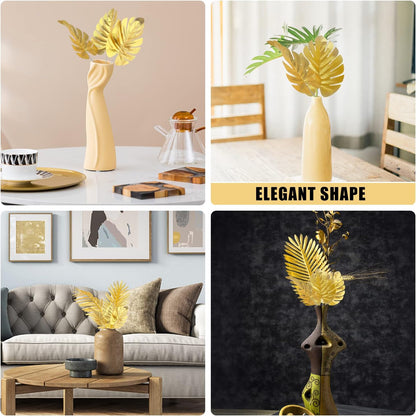 Artificial Palm Leaves, Faux Large Palm Fronds Fake Tropical Plant Simulation Safari Leaves with Stems for Home Hawaiian Luau Party Jungle Beach Theme Party Decoration
