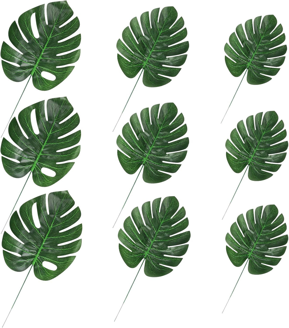 Artificial Palm Leaves, Faux Large Palm Fronds Fake Tropical Plant Simulation Safari Leaves with Stems for Home Hawaiian Luau Party Jungle Beach Theme Party Decoration