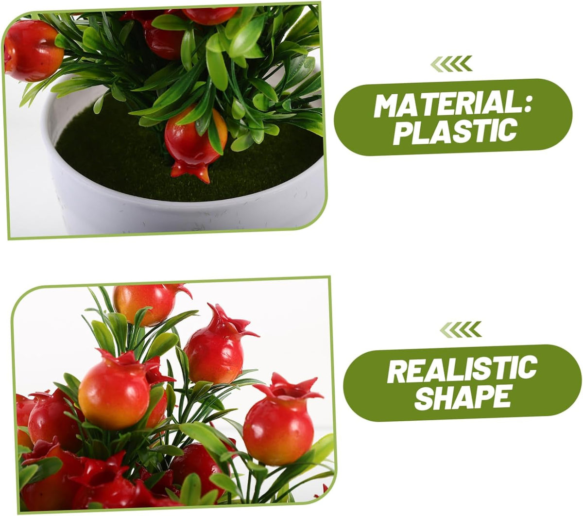 Faux Potted Plant Decoration Small Pomegranate Tree Ornament for Home Office and Garden Vibrant Artificial Bonsai for Stress Relief and Photography Props Easy to Clean