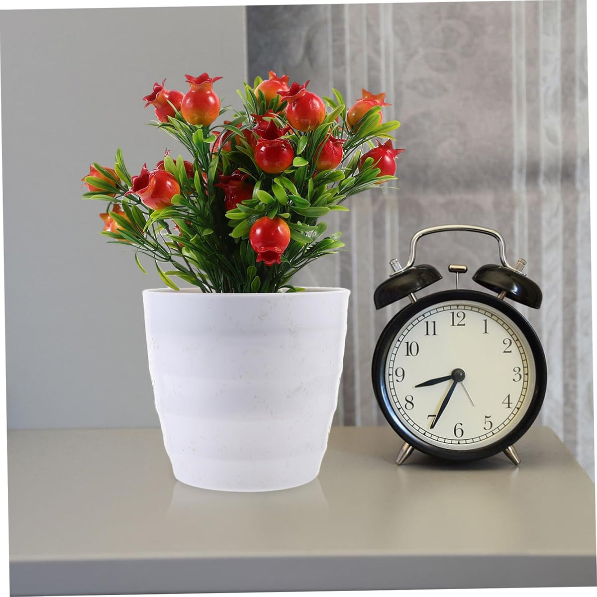 Faux Potted Plant Decoration Small Pomegranate Tree Ornament for Home Office and Garden Vibrant Artificial Bonsai for Stress Relief and Photography Props Easy to Clean