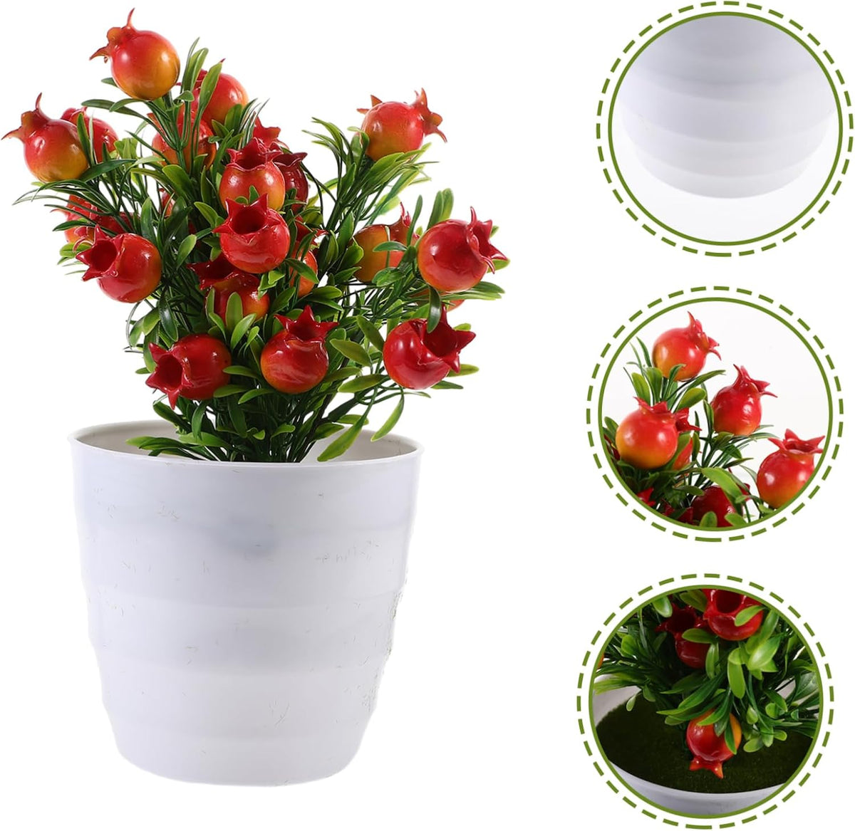 Faux Potted Plant Decoration Small Pomegranate Tree Ornament for Home Office and Garden Vibrant Artificial Bonsai for Stress Relief and Photography Props Easy to Clean