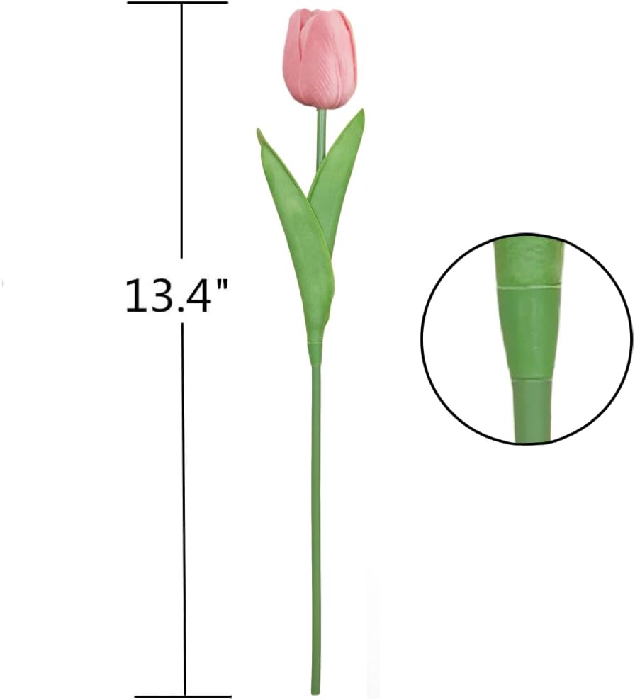 Artificial Tulips 10Pcs Real Touch PU Tulip Fake Flowers Pink