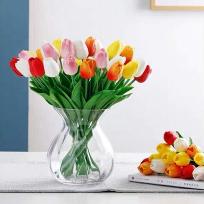 Artificial Tulips 10Pcs Real Touch PU Tulip Fake Flowers Pink