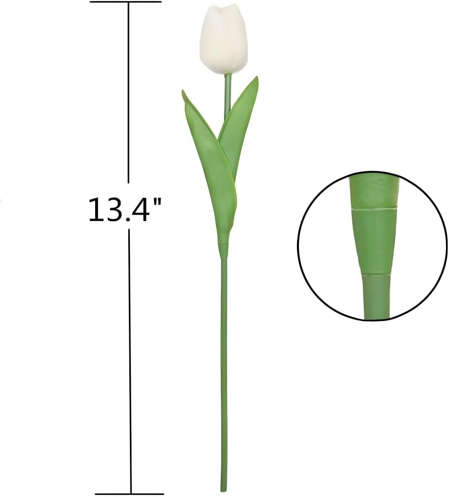 Artificial Tulips 10Pcs Real Touch PU Tulip Fake Flowers Pink