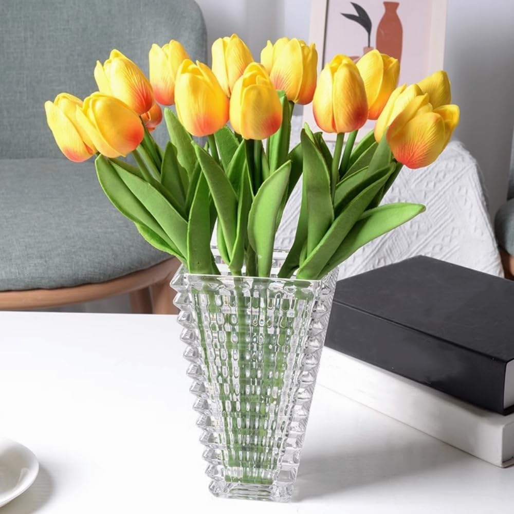 Artificial Tulips 10Pcs Real Touch PU Tulip Fake Flowers Pink