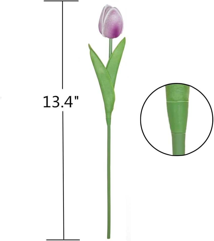 Artificial Tulips 10Pcs Real Touch PU Tulip Fake Flowers Pink