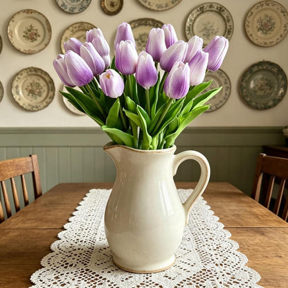 Artificial Tulips 10Pcs Real Touch PU Tulip Fake Flowers Pink