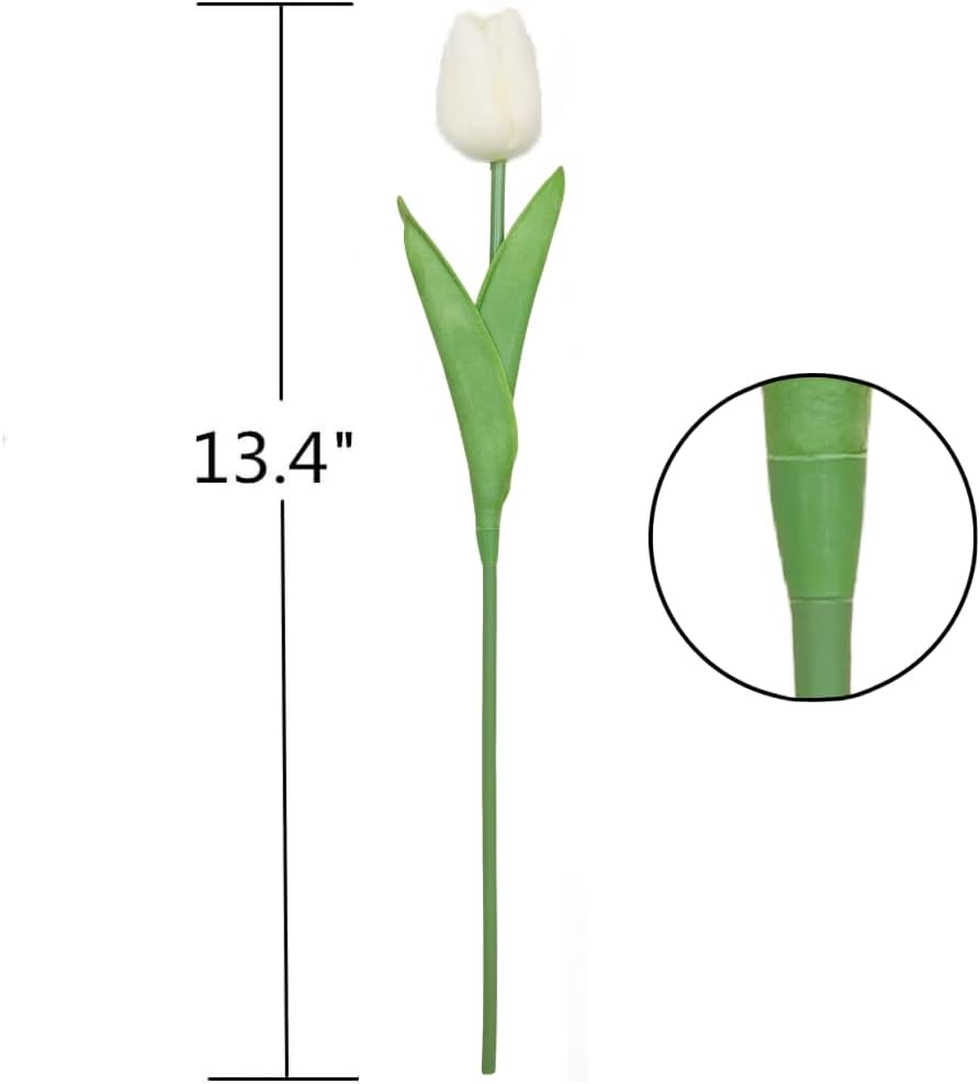Artificial Tulips 10Pcs Real Touch PU Tulip Fake Flowers Pink