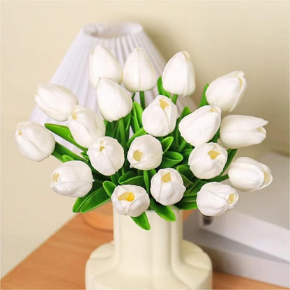 Artificial Tulips 10Pcs Real Touch PU Tulip Fake Flowers Pink