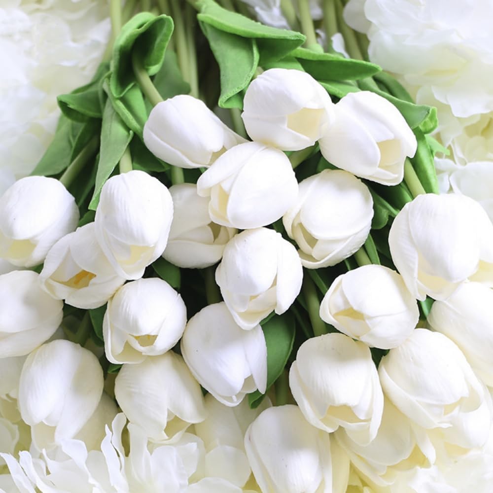 Artificial Tulips 10Pcs Real Touch PU Tulip Fake Flowers Pink
