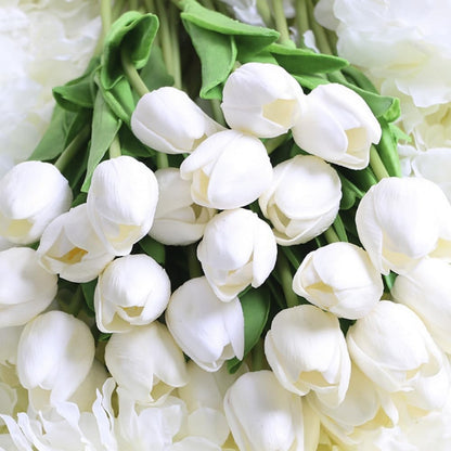 Artificial Tulips 10Pcs Real Touch PU Tulip Fake Flowers Pink