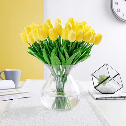 Artificial Tulips 10Pcs Real Touch PU Tulip Fake Flowers Pink