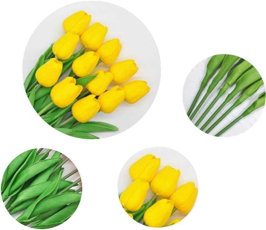 Artificial Tulips 10Pcs Real Touch PU Tulip Fake Flowers Pink