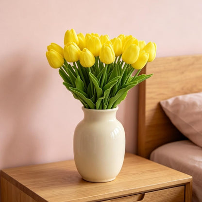 Artificial Tulips 10Pcs Real Touch PU Tulip Fake Flowers Pink