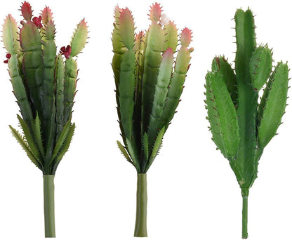 Set of 3 pcs Artificial Succulent Plants Faux Cactus Cacti Plant DIY Material for Home Decor Flower Arrangement